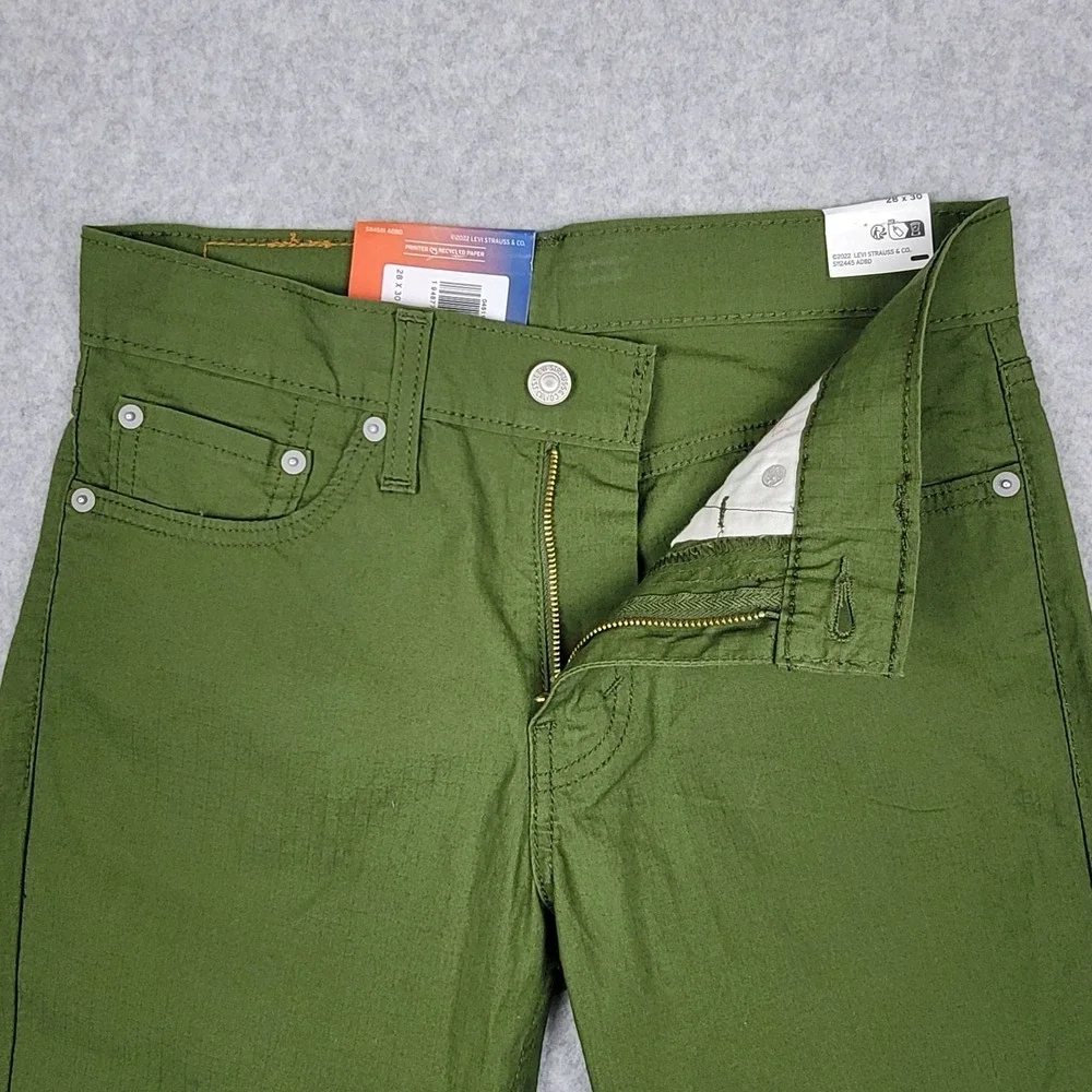 Levi's‎ 511 Mens Size 28x30 Performance Slim Fit Tapered Green 5 Pocket Pants